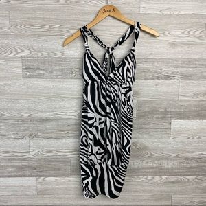 January 7 Black&White Zebra Print Racerback Dress